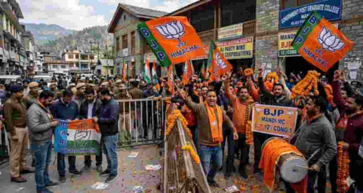 Setback to Cong as BJP wins three out of four MCs in HP Setback to Cong as BJP wins three out of four MCs in HP