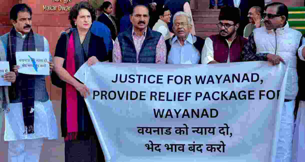 Priyanka slams Centre for playing politics over Wayanad relief funds Priyanka slams Centre for playing politics over Wayanad relief funds