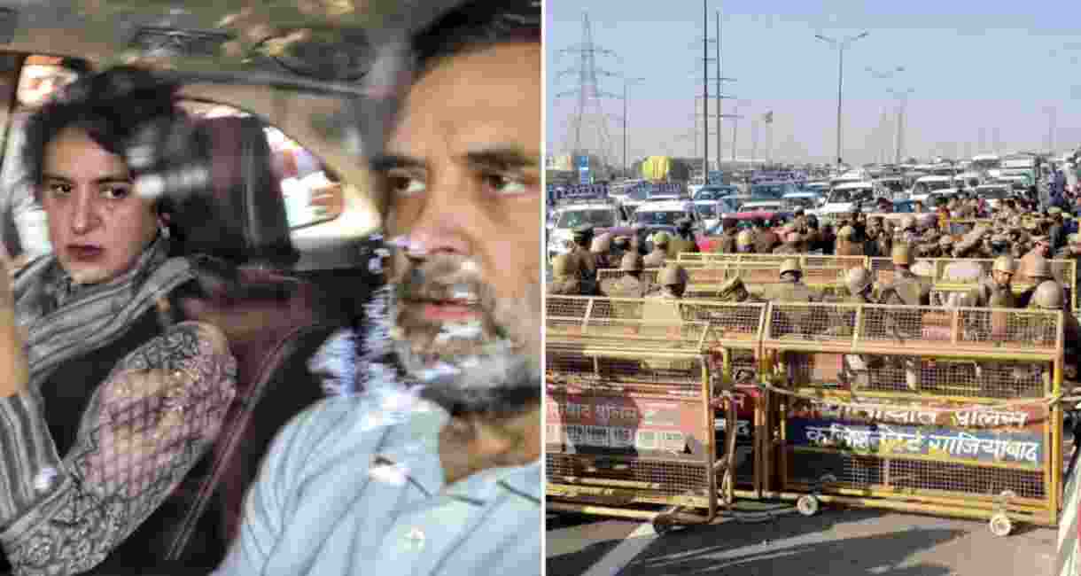 Rahul, Priyanka stopped at Ghazipur border on way to Sambhal Rahul, Priyanka stopped at Ghazipur border on way to Sambhal