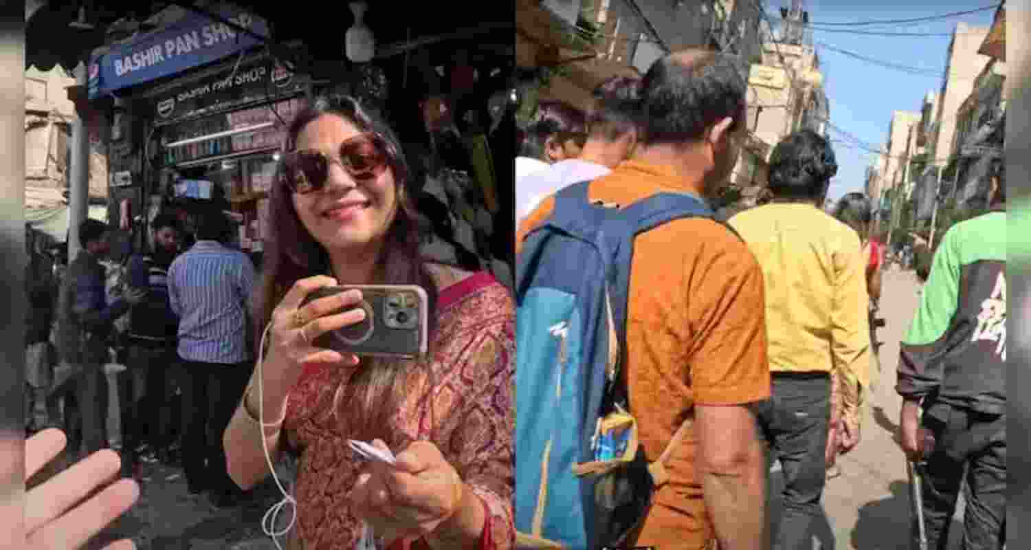 Jyoti Malhotra was accompanied by six gunmen when she visited a market in Lahore. Jyoti Malhotra was accompanied by six gunmen when she visited a market in Lahore.