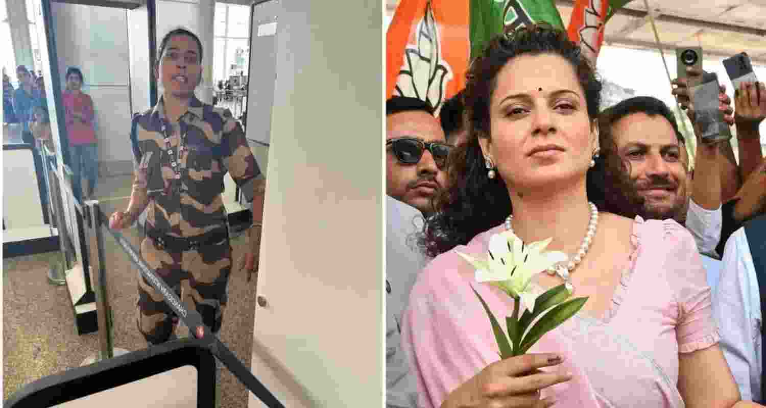 CISF constable Kulwinder Kaur (L), BJP MP Kangana Ranaut (R). CISF constable Kulwinder Kaur (L), BJP MP Kangana Ranaut (R).