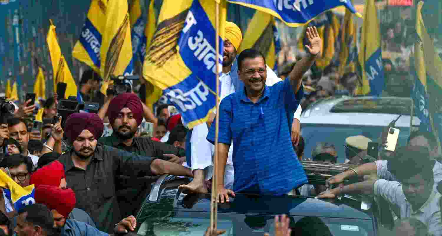 Arvind Kejriwal after being released from Tihar jail. Arvind Kejriwal after being released from Tihar jail.