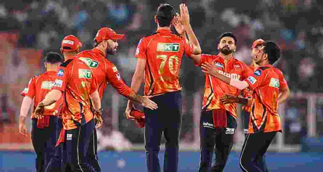 Punjab Kings players celebrate their victory against Gujarat Titans in IPL 2025 on Tuesday. Punjab Kings players celebrate their victory against Gujarat Titans in IPL 2025 on Tuesday.