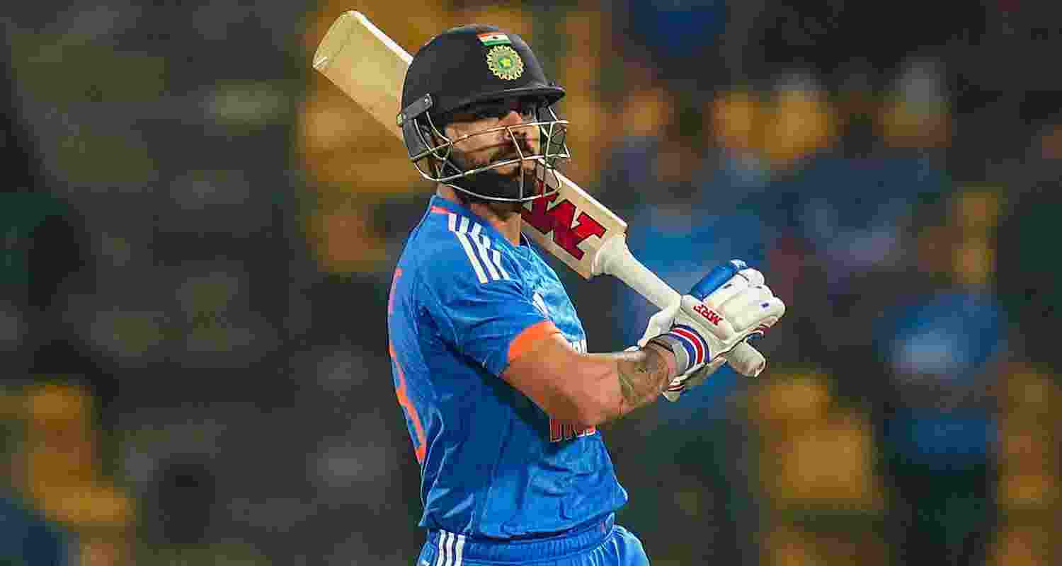 Indian star batsman Virat Kohli plays a shot. Indian star batsman Virat Kohli plays a shot.