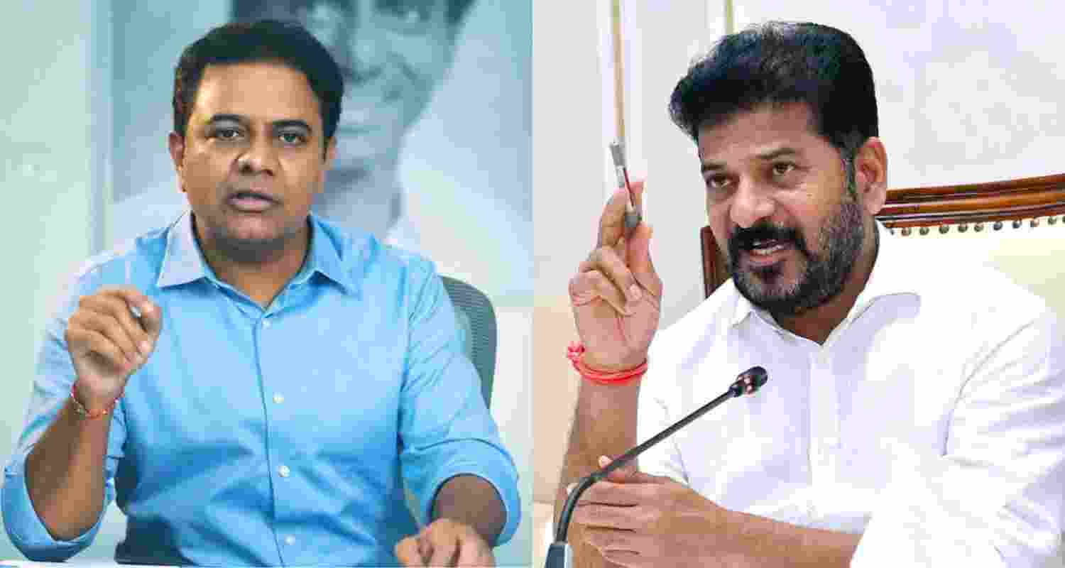 BRS working president KT Rama Rao (left) and Telangana Chief Minister A Revanth Reddy BRS working president KT Rama Rao (left) and Telangana Chief Minister A Revanth Reddy