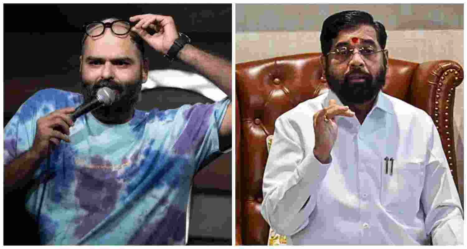 Stand-up comedian Kunal Kamra and Maharashtra Deputy Chief Minister Eknath Shinde. Stand-up comedian Kunal Kamra and Maharashtra Deputy Chief Minister Eknath Shinde.