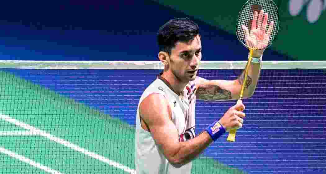 Lakshya Sen in action during his India Open. Lakshya Sen in action during his India Open.