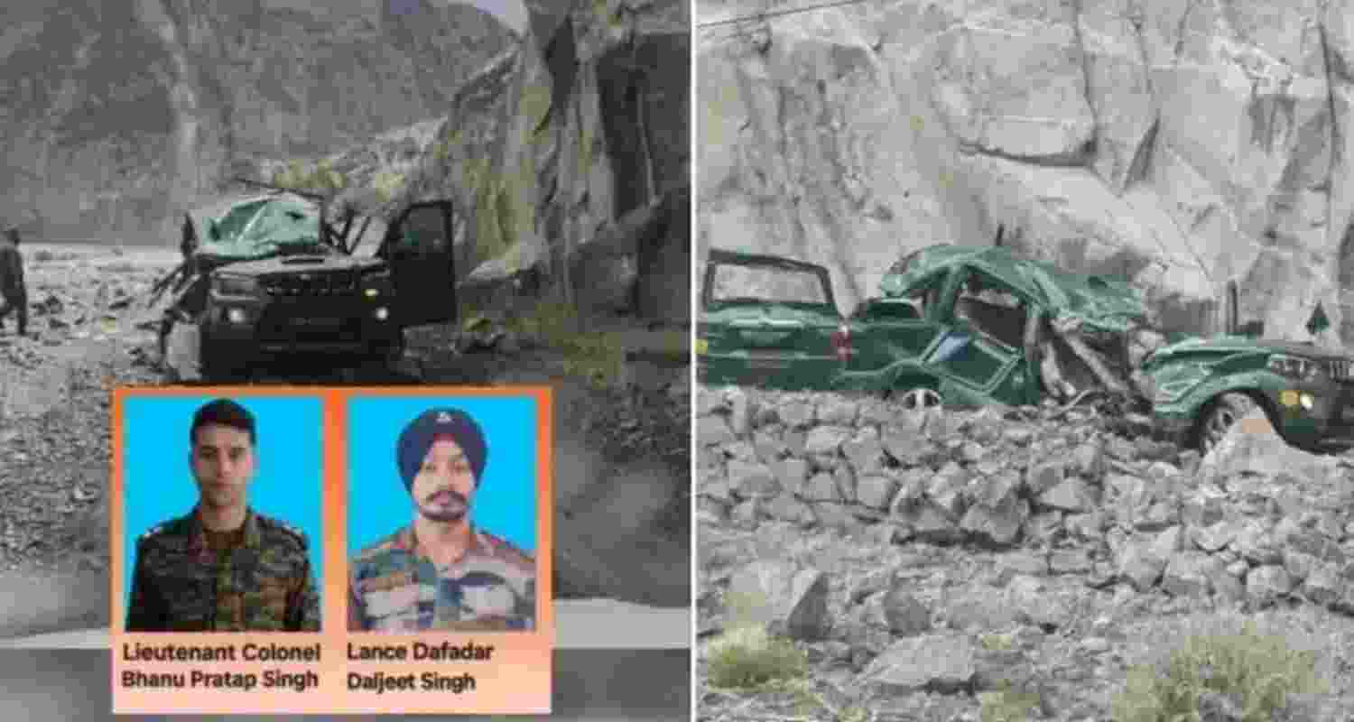 Lt Col Bhanu Pratap Singh Mankotia from Kangra, Himachal Pradesh, and Lance Dafadar Daljit Singh from Gurdaspur, Punjab, lost their lives in an accident in Ladakh. Lt Col Bhanu Pratap Singh Mankotia from Kangra, Himachal Pradesh, and Lance Dafadar Daljit Singh from Gurdaspur, Punjab, lost their lives in an accident in Ladakh.