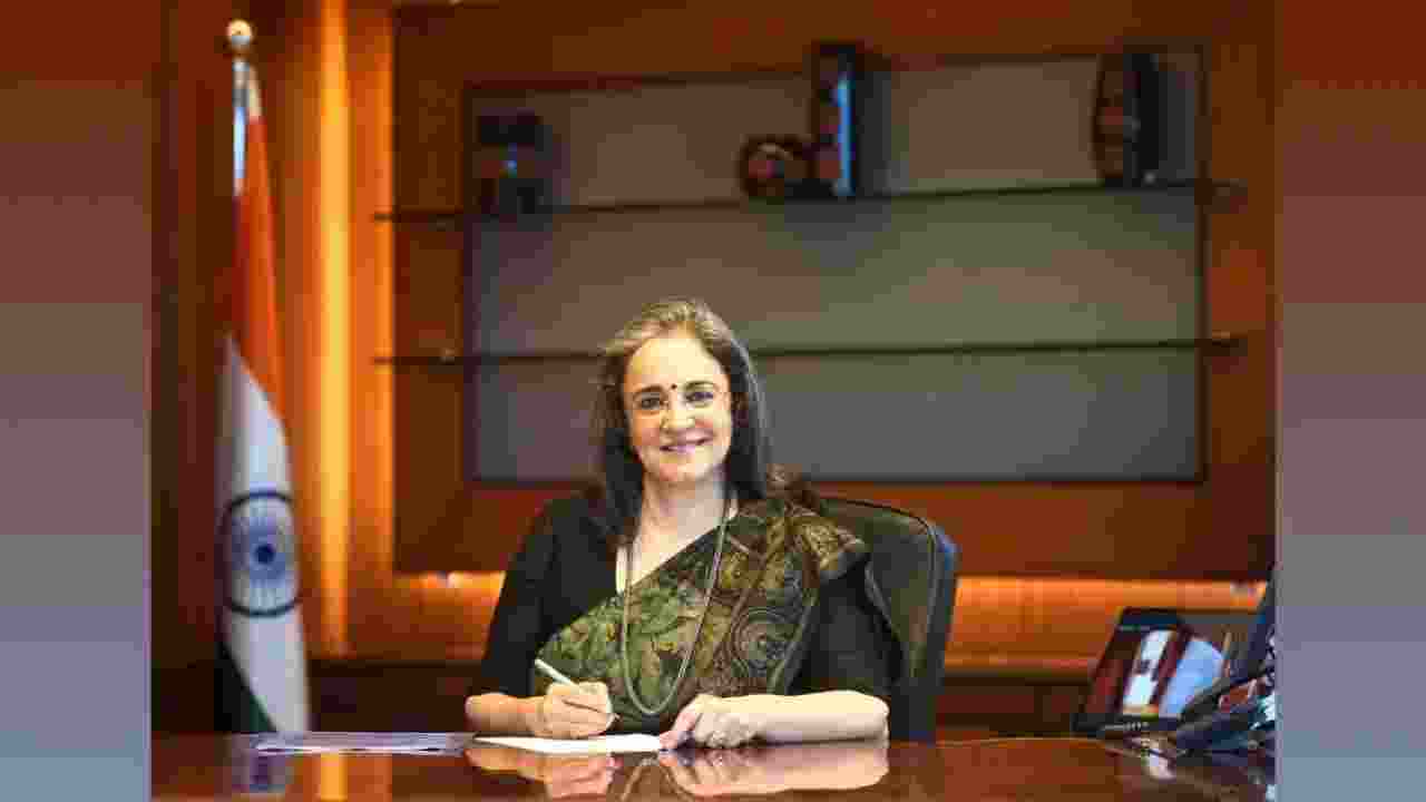 Outgoing Sebi chief Madhabi Buch. Outgoing Sebi chief Madhabi Buch.