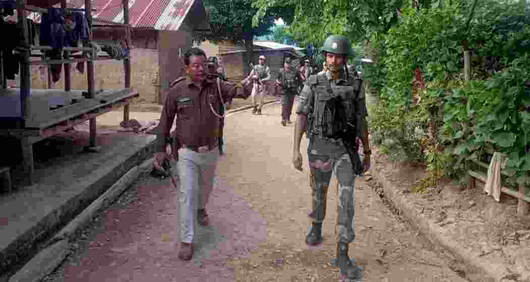 Security personnel during search operations in Manipur. Security personnel during search operations in Manipur.