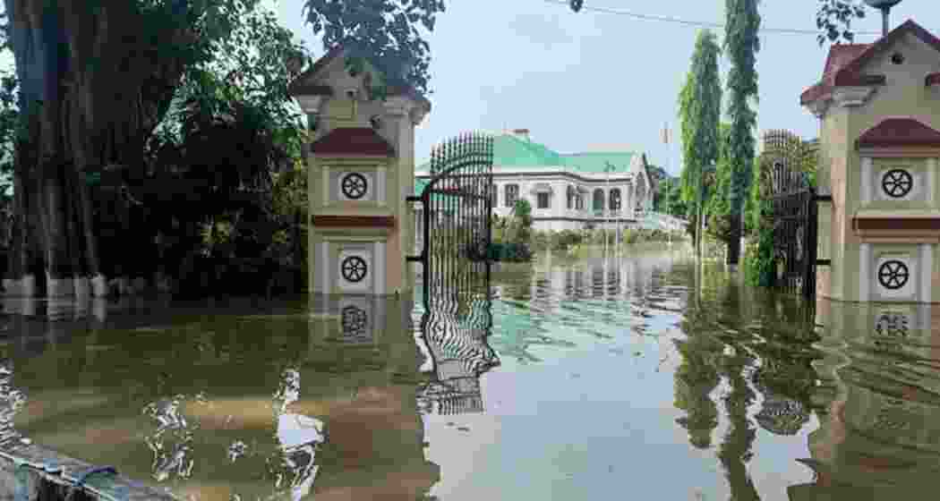 The inundated Manipur Raj Bhavan. The inundated Manipur Raj Bhavan.