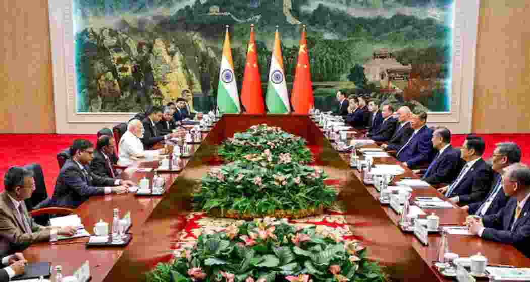PM Modi holds a meeting with Chinese President Xi Jinping. PM Modi holds a meeting with Chinese President Xi Jinping.