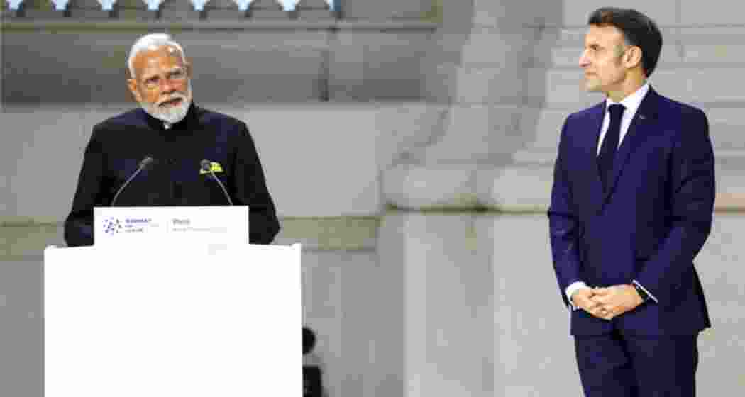 PM Modi with French President Emmanuel Macron. PM Modi with French President Emmanuel Macron.