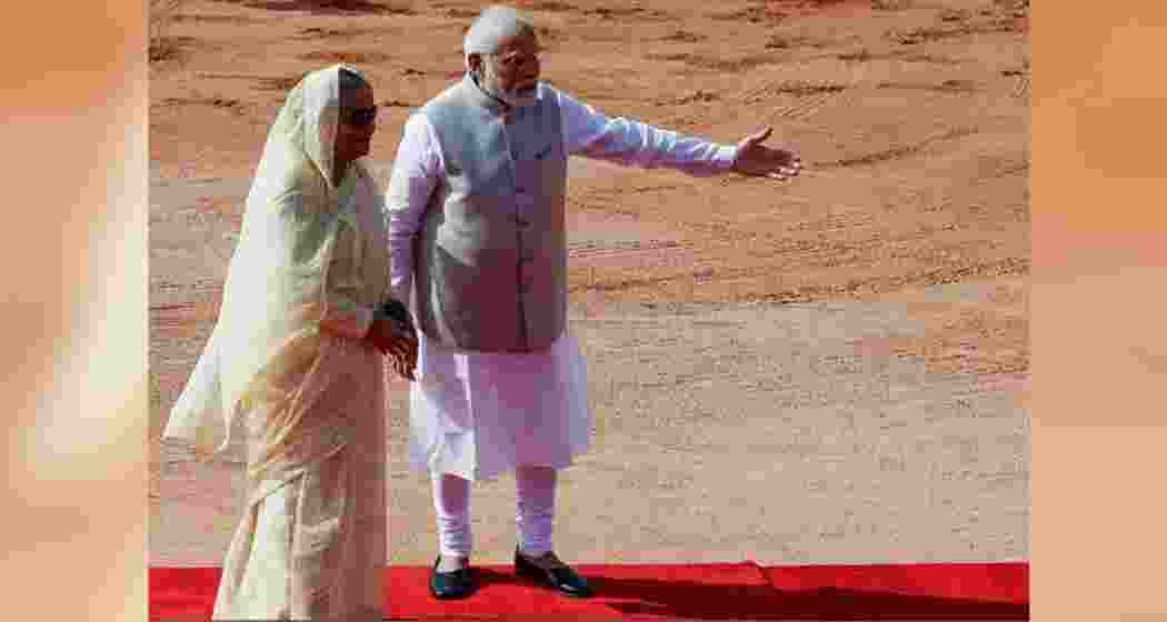 Prime Minister Narendra Modi greets Bangladesh PM Sheikh Hasina during a ceremonial reception at Rashtrapati Bhavan in June this year. Prime Minister Narendra Modi greets Bangladesh PM Sheikh Hasina during a ceremonial reception at Rashtrapati Bhavan in June this year.