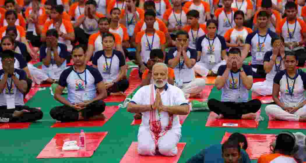 File photo of Prime Minister Narendra Modi performing yoga. File photo of Prime Minister Narendra Modi performing yoga.
