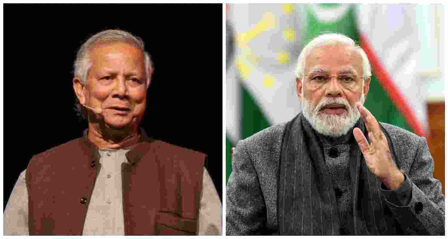 Bangladesh Chief Adviser, Muhammad Yunus and Prime Minister Narendra Modi. File photo. Bangladesh Chief Adviser, Muhammad Yunus and Prime Minister Narendra Modi. File photo.