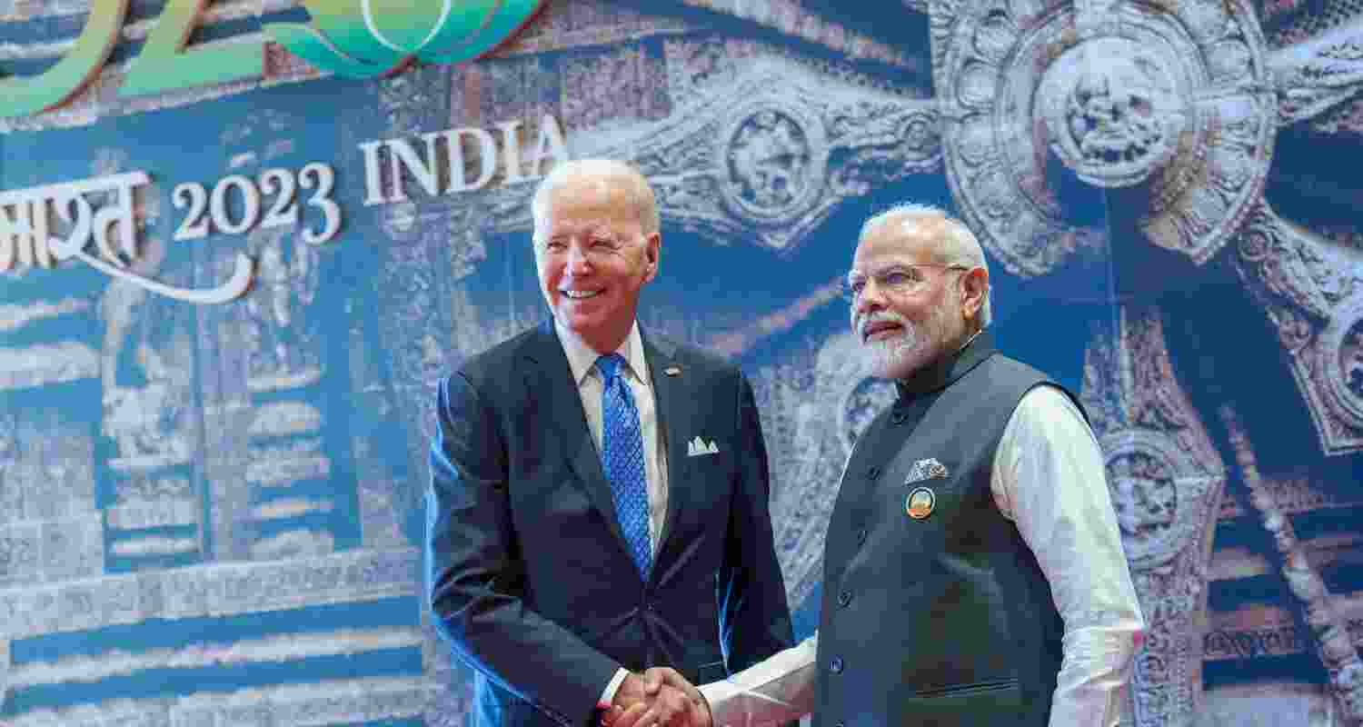 PM Modi with US President Biden at the G20 event hosted in New Delhi, India. File Photo. PM Modi with US President Biden at the G20 event hosted in New Delhi, India. File Photo.