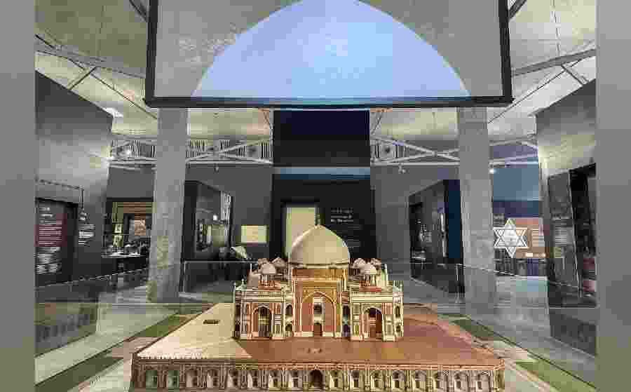 As the country's first sunken museum at the Humayun Tomb complex - a UNESCO World Heritage Site - in Delhi, is inaugurated on Monday, people can see old artefacts on display, including 'farmans', an astrolabe, a celestial sphere of the 1840s era and a warrior's helmet from approximately the 16th or the 17th century. As the country's first sunken museum at the Humayun Tomb complex - a UNESCO World Heritage Site - in Delhi, is inaugurated on Monday, people can see old artefacts on display, including 'farmans', an astrolabe, a celestial sphere of the 1840s era and a warrior's helmet from approximately the 16th or the 17th century.