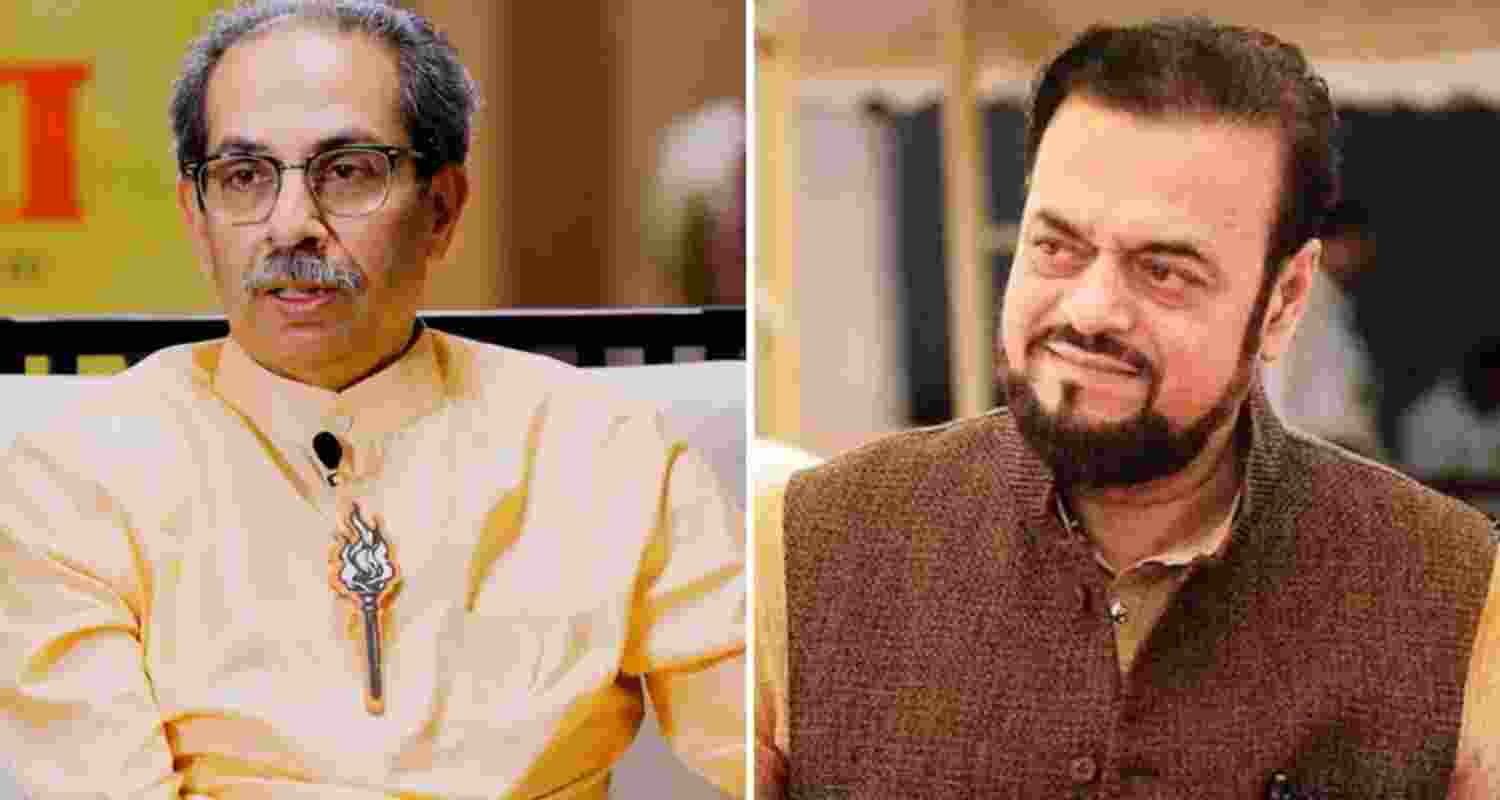 Shiv Sena (UBT) chief Uddhav Thackeray and Samajwadi Party MLA Abu Azmi. File photo. Shiv Sena (UBT) chief Uddhav Thackeray and Samajwadi Party MLA Abu Azmi. File photo.