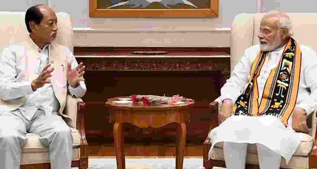 A file photo of Nagaland Chief Minister Neiphiu Rio with Prime Minister Narendra Modi during a meeting in New Delhi. A file photo of Nagaland Chief Minister Neiphiu Rio with Prime Minister Narendra Modi during a meeting in New Delhi.