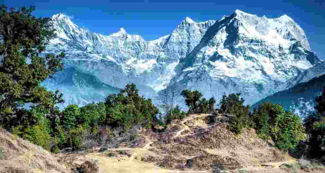 A view of the Chaukhamba III peak. A view of the Chaukhamba III peak.