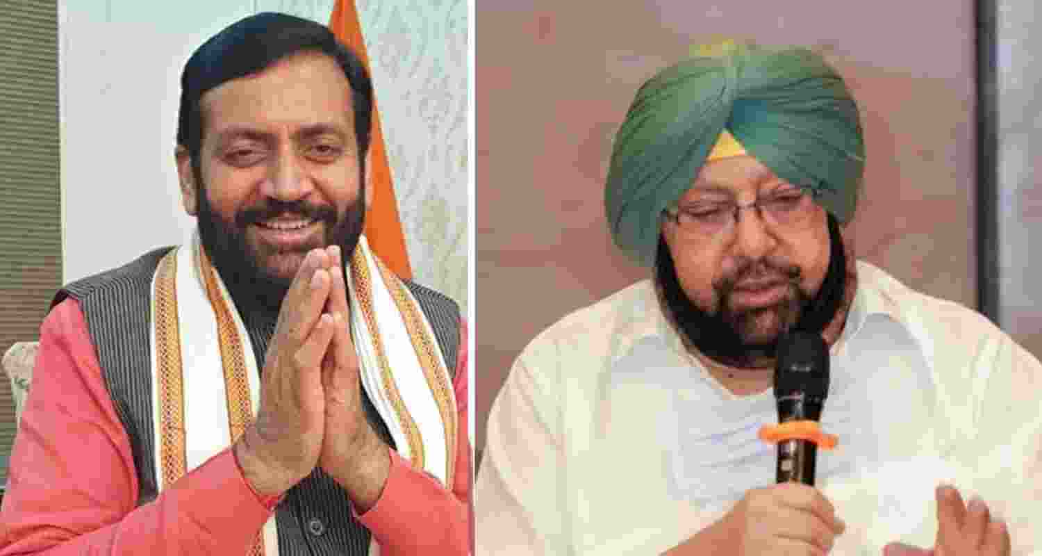 Haryana Chief Minister Nayab Singh Saini and former Punjab chief minister Amarinder Singh. Haryana Chief Minister Nayab Singh Saini and former Punjab chief minister Amarinder Singh.
