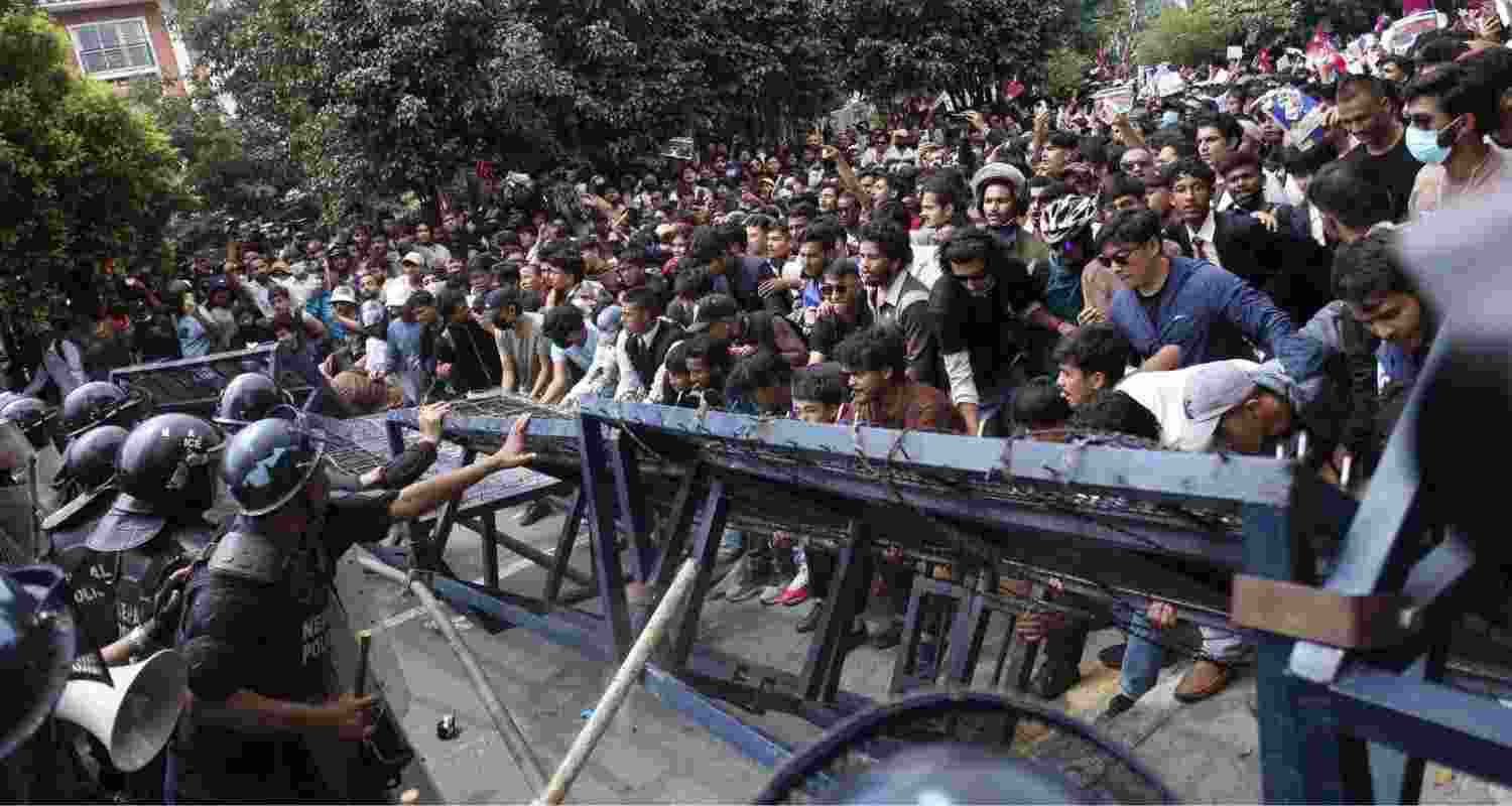 A day after police opened fire on young demonstrators, Kathmandu was engulfed in flames. A day after police opened fire on young demonstrators, Kathmandu was engulfed in flames.