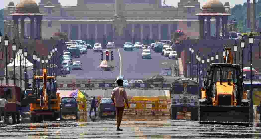 A mirage is seen on Rajpath during a hot summer day, in New Delhi. A mirage is seen on Rajpath during a hot summer day, in New Delhi.