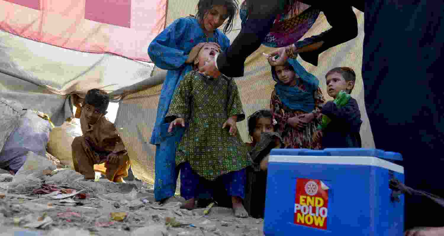 Polio eradication drive in Karachi, Pakistan. Polio eradication drive in Karachi, Pakistan.
