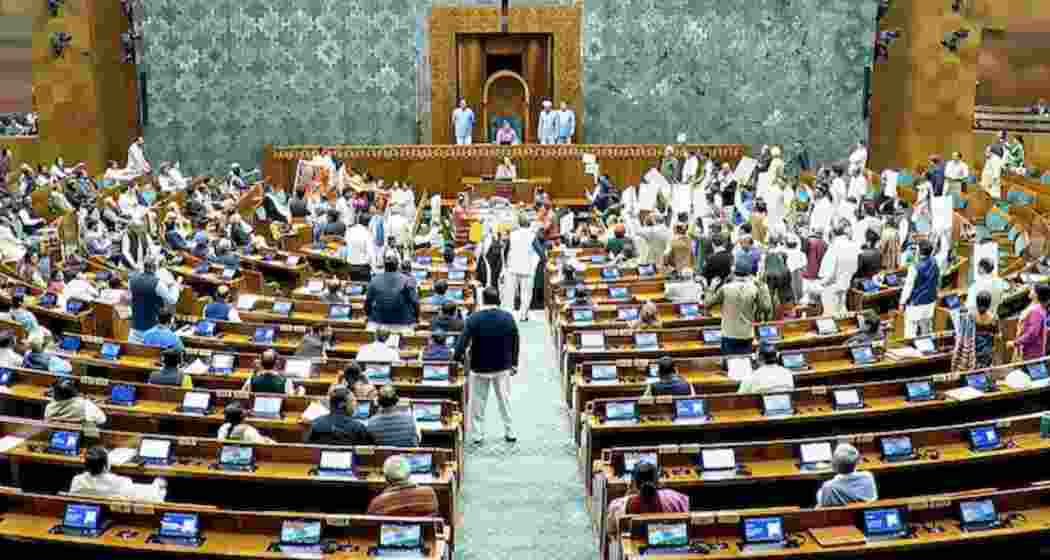 The Lok Sabha underway. The Lok Sabha underway.