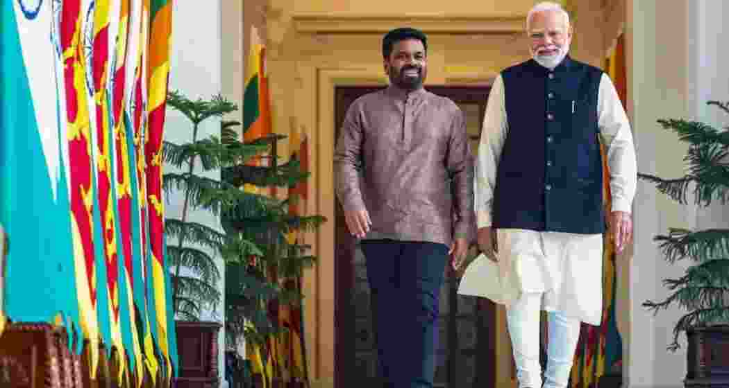 Prime Minister Narendra Modi with Sri Lankan President Anura Kumara Dissanayake during a meeting, at the Hyderabad House, in New Delhi, Monday, Dec. 16, 2024. Prime Minister Narendra Modi with Sri Lankan President Anura Kumara Dissanayake during a meeting, at the Hyderabad House, in New Delhi, Monday, Dec. 16, 2024.