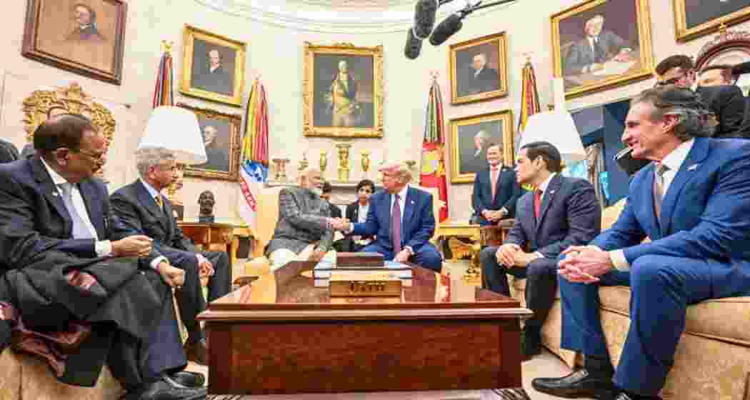 Prime Minister Narendra Modi with US President Donald Trump at the White House in Washington DC, USA. Prime Minister Narendra Modi with US President Donald Trump at the White House in Washington DC, USA.