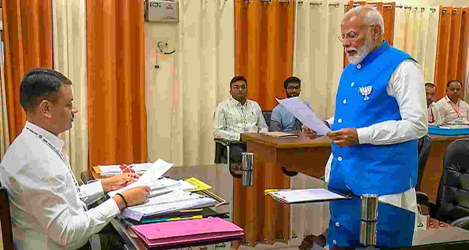 Prime Minister Narendra Modi files his his nomination papers for Lok Sabha elections. Prime Minister Narendra Modi files his his nomination papers for Lok Sabha elections.