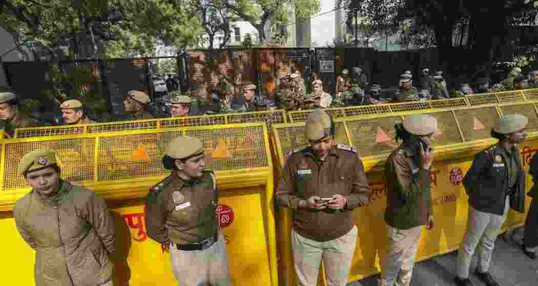 Delhi Polls: Tight security with 10,000 police for counting day Delhi Polls: Tight security with 10,000 police for counting day
