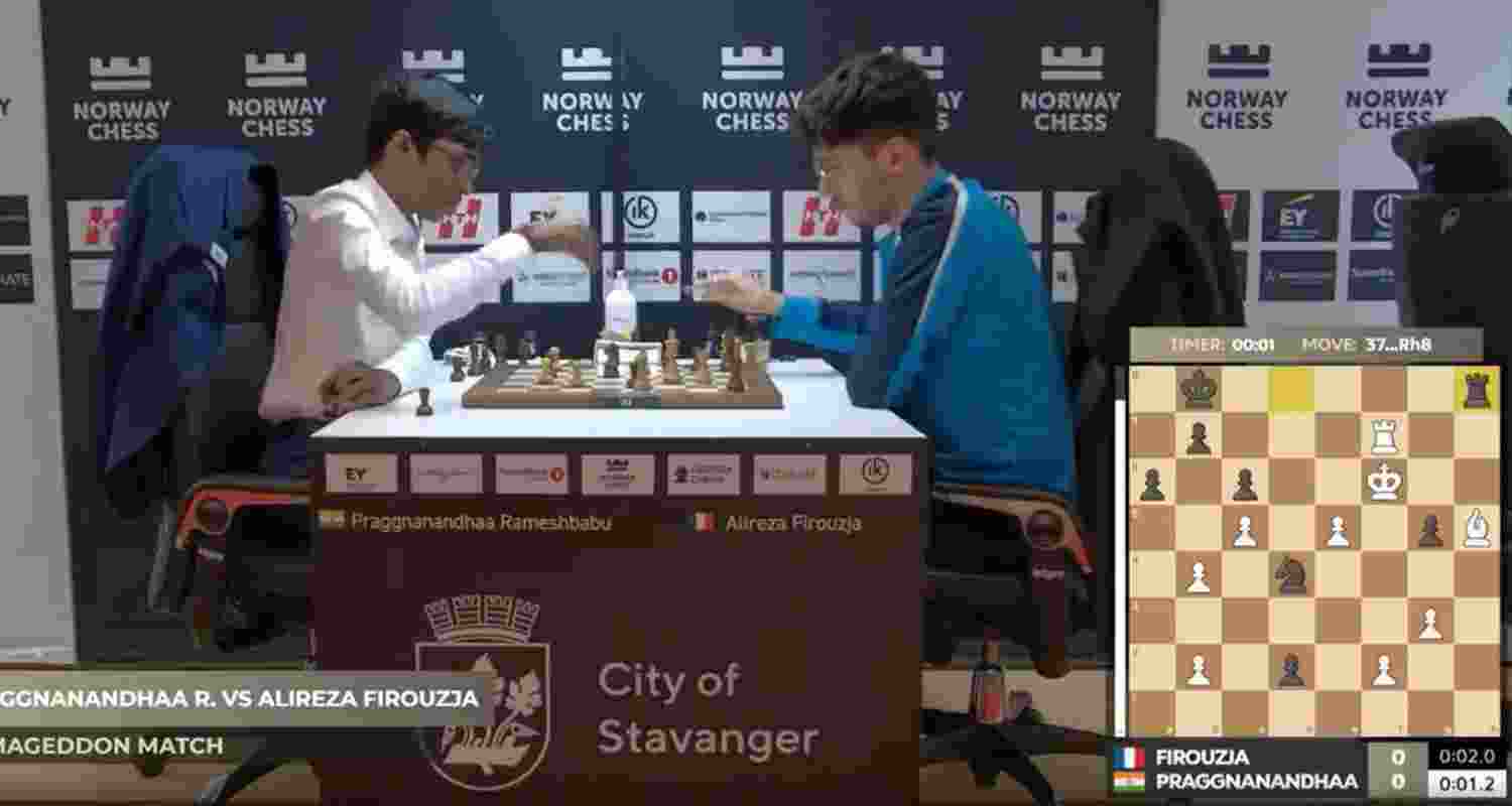 Praggnanandhaa beats Alireza in Armageddon at the Norway Chess Tournament. Praggnanandhaa beats Alireza in Armageddon at the Norway Chess Tournament.