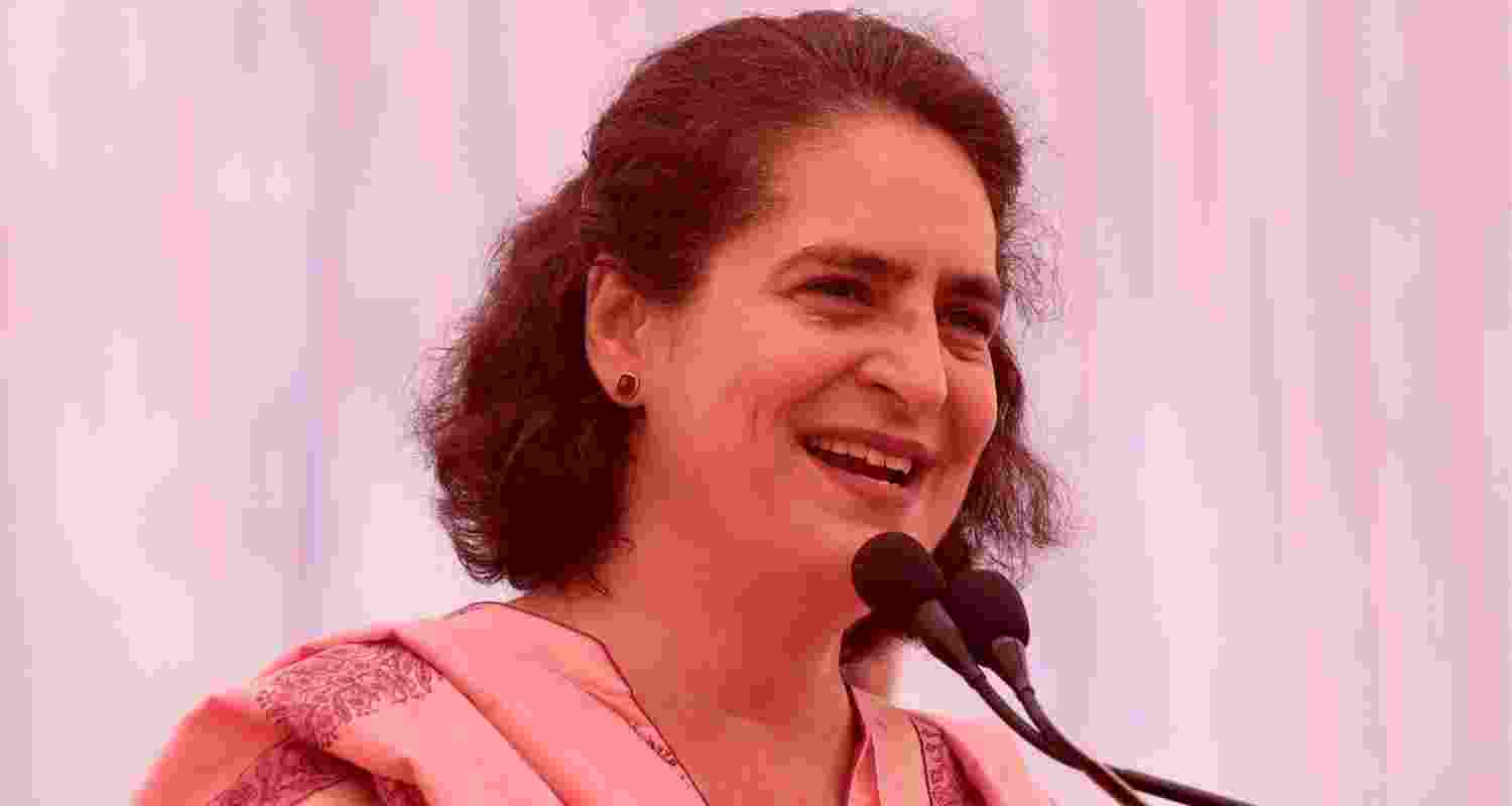 Congress leader Priyanka Gandhi at an election rally. Congress leader Priyanka Gandhi at an election rally.