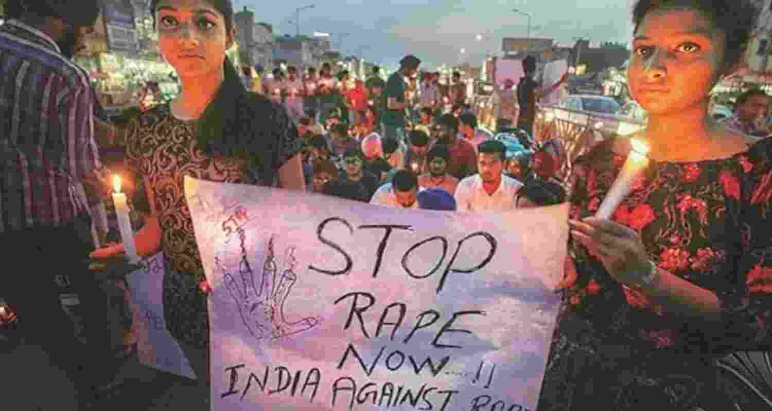 An image of an anti-rape protest. An image of an anti-rape protest.