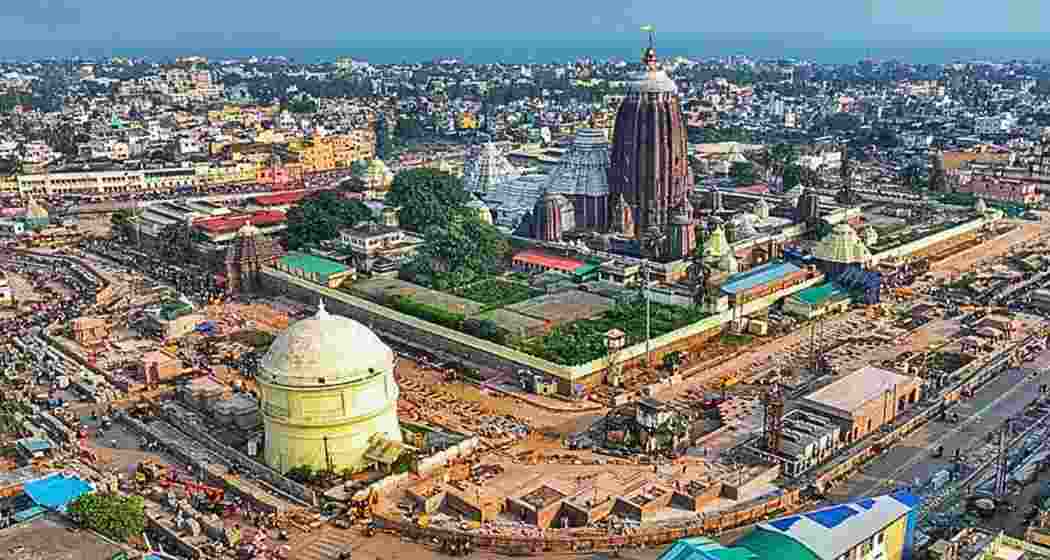 An aerial view of the iconic Jagannath temple in Odisha's Puri. An aerial view of the iconic Jagannath temple in Odisha's Puri.