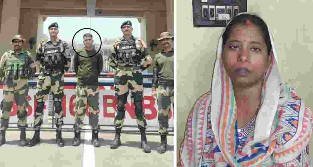 Purnam Shaw at the India-Pakistan Attari Border with officials after his release from Pakistan – his wife Rajini Shaw expresses gratitude for his safe return. Purnam Shaw at the India-Pakistan Attari Border with officials after his release from Pakistan – his wife Rajini Shaw expresses gratitude for his safe return.