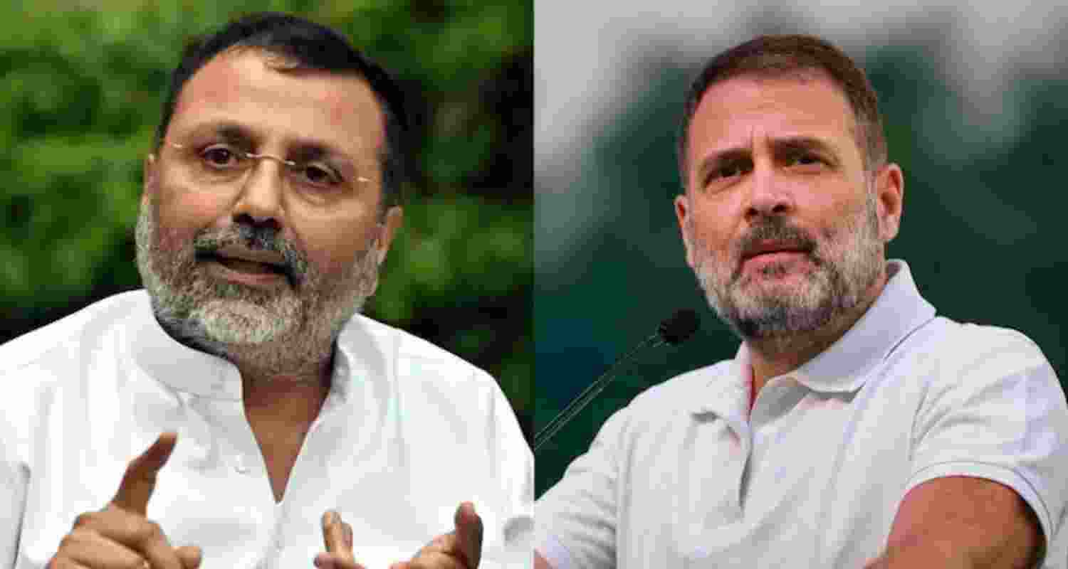 Nishikant Dubey and Rahul Gandhi. (File photo) Nishikant Dubey and Rahul Gandhi. (File photo)
