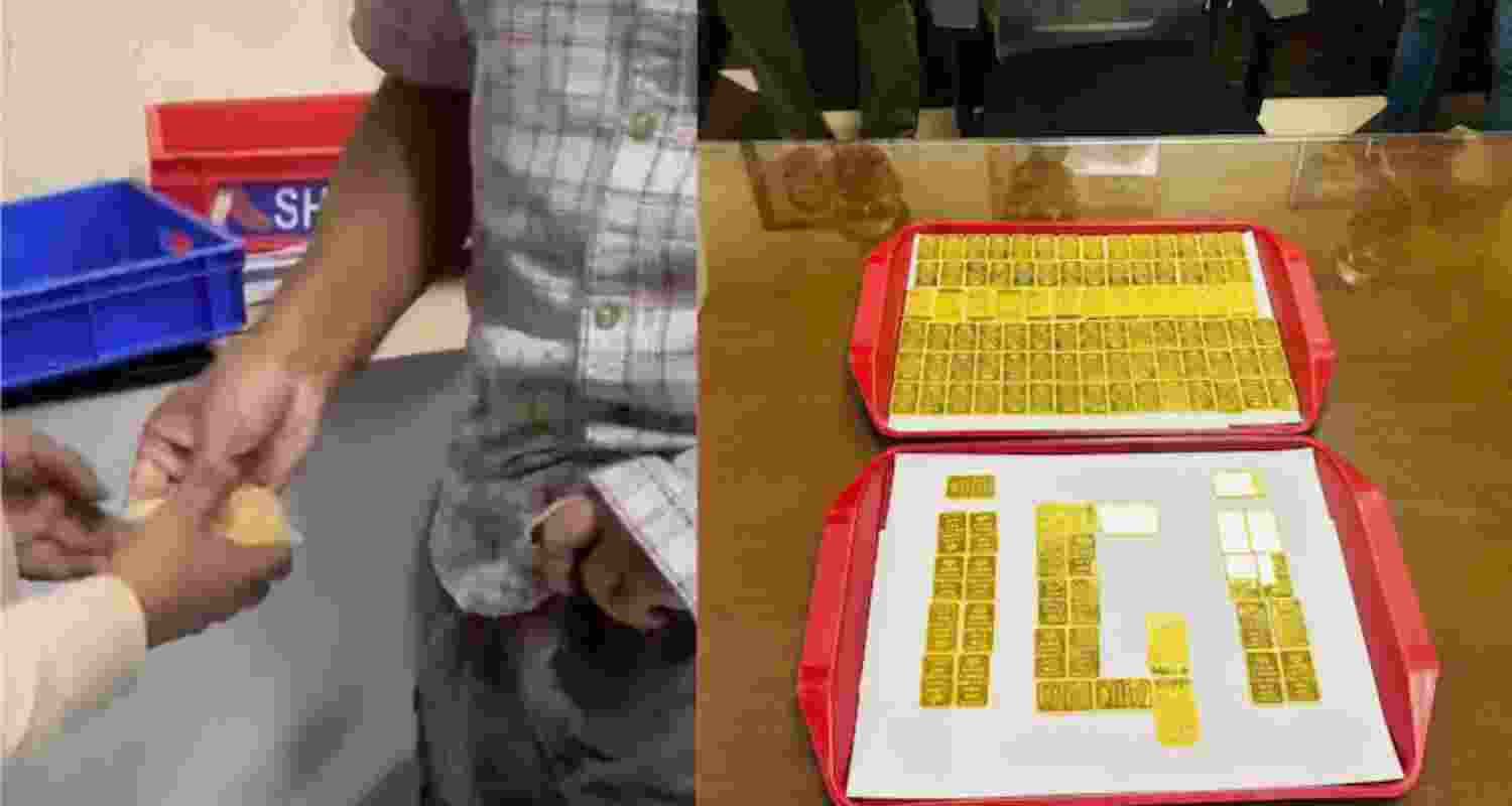 Man from US flight held at IGI with 115 gold bars hidden in belt Man from US flight held at IGI with 115 gold bars hidden in belt