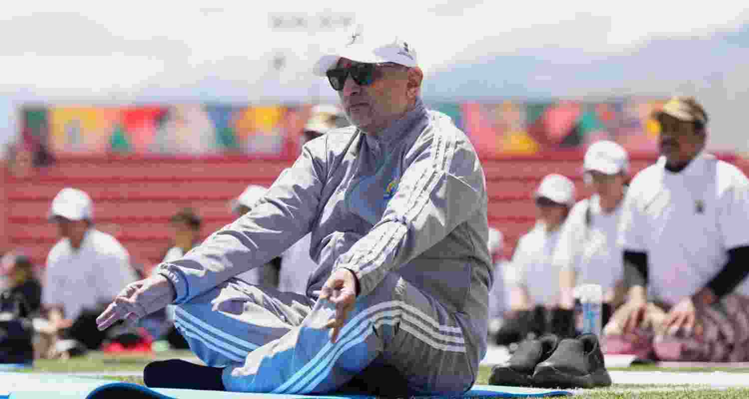 VP Radhakrishnan participates in Yoga celebrations at Leh VP Radhakrishnan participates in Yoga celebrations at Leh