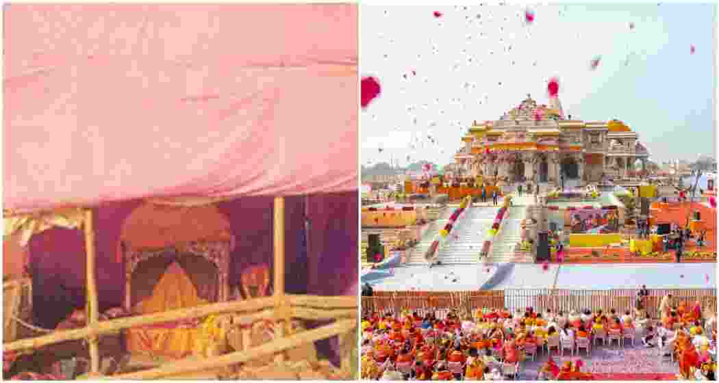 Ayodhya's Ram Mandir - Past image and newly built grand Mandir Ayodhya's Ram Mandir - Past image and newly built grand Mandir