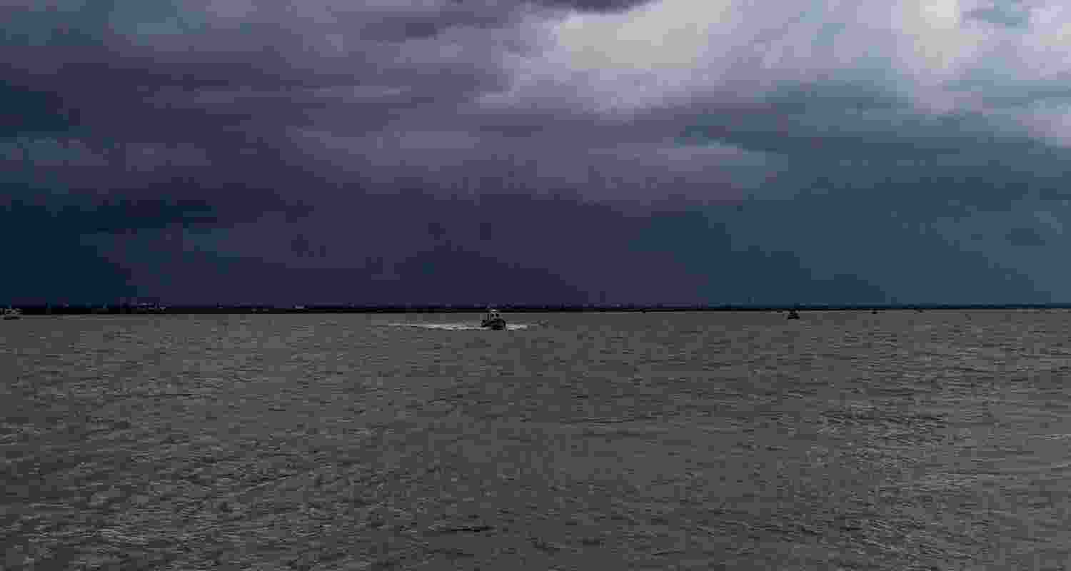 Dark clouds looming over the Bay of Bengal on Sunday night before Cyclone Remal made its landfall on the Bangladesh mainland. Dark clouds looming over the Bay of Bengal on Sunday night before Cyclone Remal made its landfall on the Bangladesh mainland.