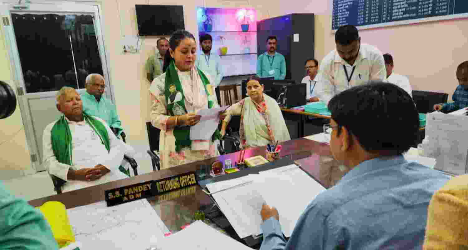 Acharya filing her nomination on Tuesday. Acharya filing her nomination on Tuesday.