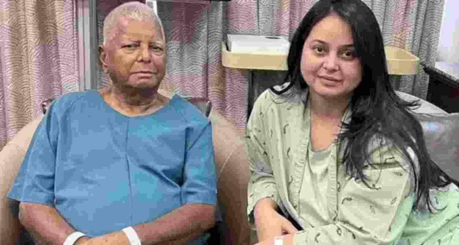 Rohini Acharya, along with her father and RJD Supremo Lalu Prasad Yadav. Rohini Acharya, along with her father and RJD Supremo Lalu Prasad Yadav.
