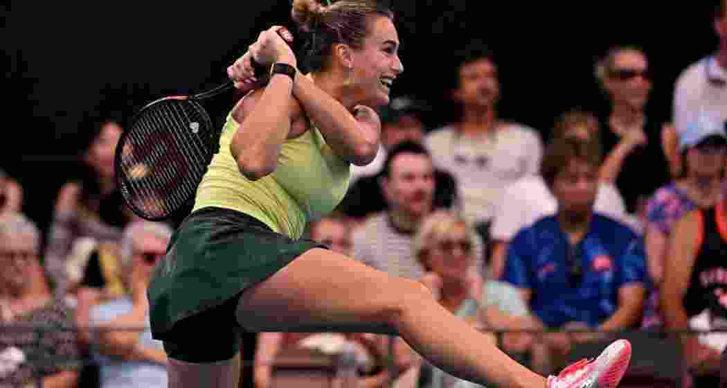 Aryna Sabalenka in action during the Brisbane International tournament. Aryna Sabalenka in action during the Brisbane International tournament.