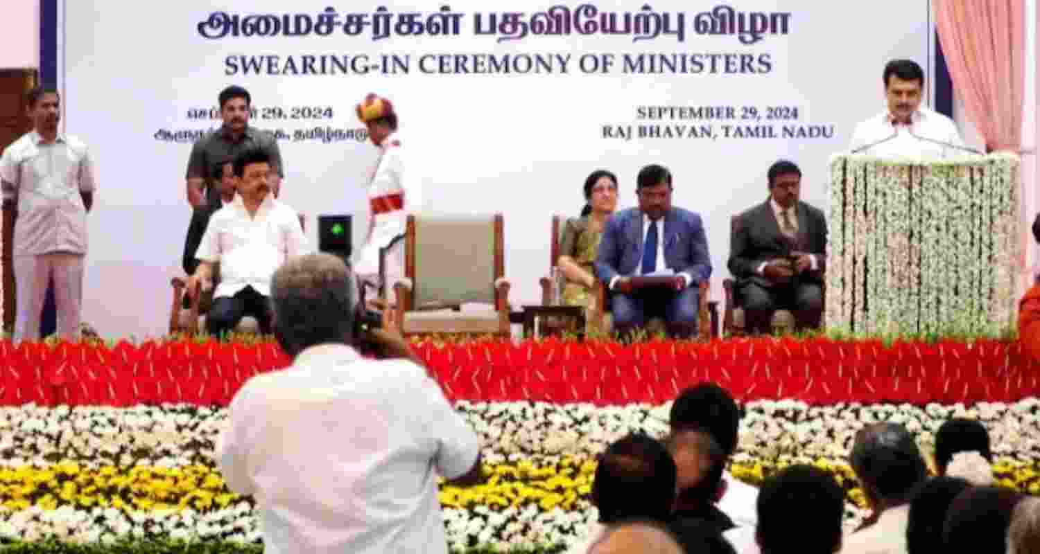 Senthil Balaji, three others sworn-in as ministers in Stalin cabinet
Senthil Balaji, three others sworn-in as ministers in Stalin cabinet
