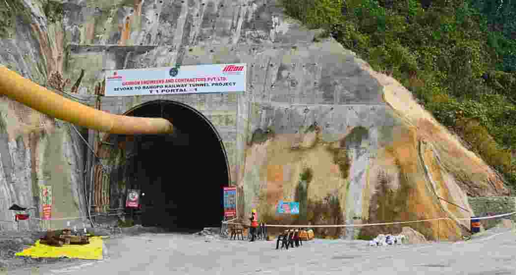 Part of the tunnel network being constructed under the Sivok–Rangpo railway project Part of the tunnel network being constructed under the Sivok–Rangpo railway project