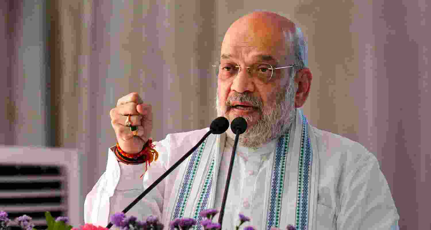 Union Minister of Home Affairs and Cooperation Amit Shah speaks during the inauguration of the Sri Vishweshathirtha Memorial Hospital, in Bengaluru, Karnataka, Friday. Union Minister of Home Affairs and Cooperation Amit Shah speaks during the inauguration of the Sri Vishweshathirtha Memorial Hospital, in Bengaluru, Karnataka, Friday.